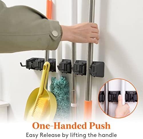 Lifewit Mop and Broom Holder Organizer Wall Hanging Mount, 2 Pack - Image 3