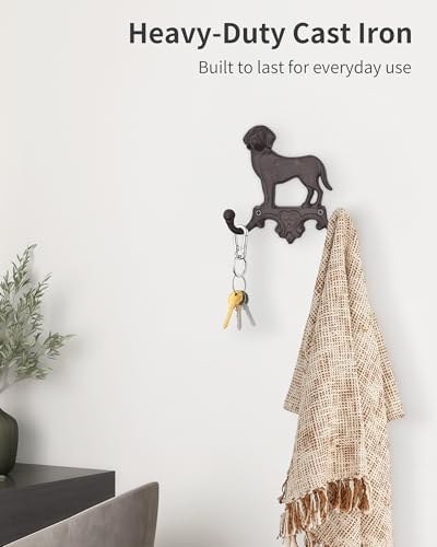 Cast Iron Dog Wall Hooks for Hanging, Heavy Duty Dog Leash Holder for Wall - Image 5