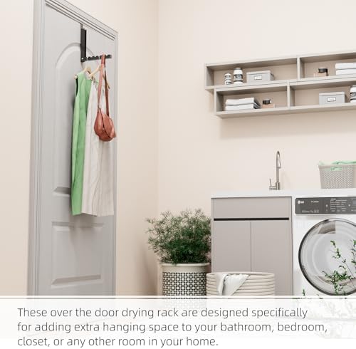 BAKON Over The Door Hanger Folding Clothes Drying Rack, Folding Hanging Coat - Image 4