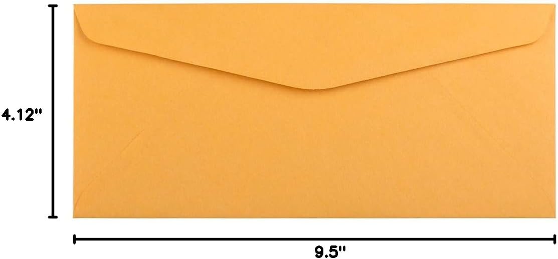 JAM PAPER #10 Business Commercial Envelopes - 4 1/8 x 9 1/2 - Brown Kraft Manila - 25/Pack