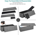 SUPER DEAL 43 Inches Folding Storage Ottoman Bench, Foot Rest - Image 5