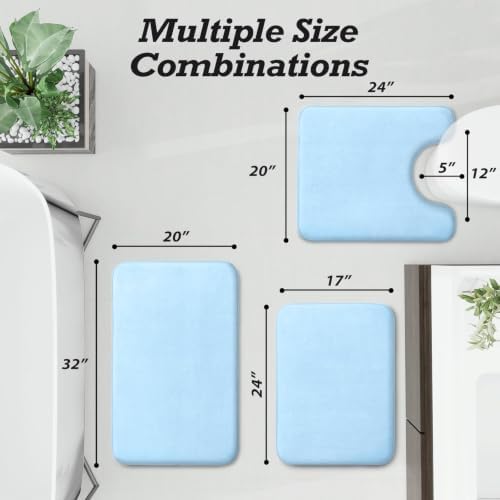 HUXMEYSON Bathroom Rugs Sets 3 Piece, Non-Slip & Quick Dry Bath Mat Set - Image 2