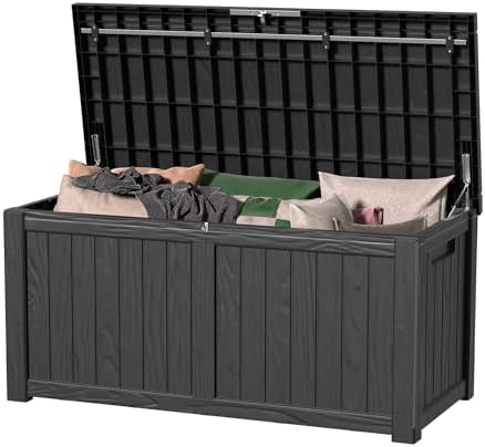 DRATO 150 Gallon Outdoor Storage Box Waterproof, Resin Large Deck Box by DRATOprovidesawarmandcozy