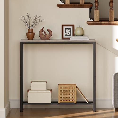 YATINEY Narrow Console Table, 2-Tier Small Sofa Table, 29.5" Thin Entryway - Image 7