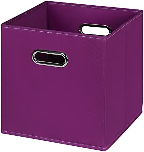 Black Foldable Storage Cubes Bins, Fabric Storage Box Cubes Organizer Baskets by HEAYEEG