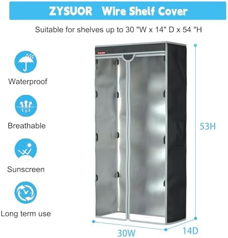 Waterproof Shelf Cover, Fits 30"x14"x54" Storage Shelve - Image 3