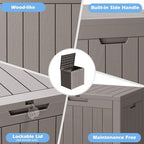 Outdoor Storage Box Waterproof, 35 Gallon Deck Box - Image 5
