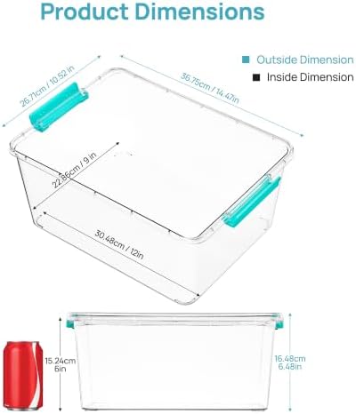 Vtopmart 4 Pack 12 Qt Clear Craft Storage Bins - Image 2