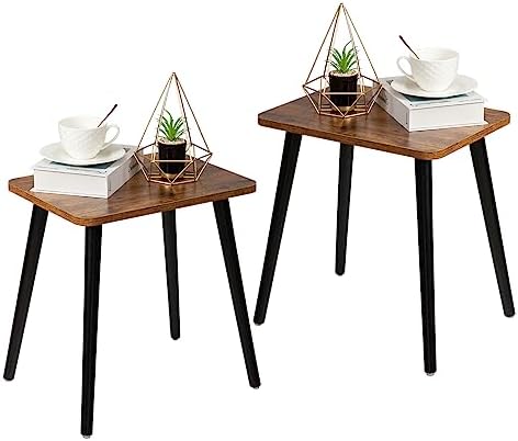 FORAOFUR End Table Set of 2, Modern Wooden Side Table by FORAOFUR