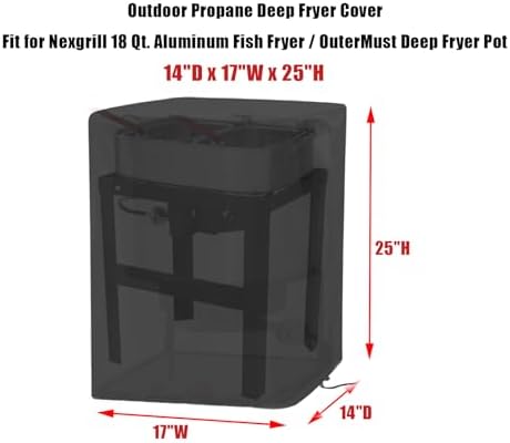 Deep Fryer Cover for Nexgrill 18Qt Aluminum Fish Fryer 17x25x14in - Image 2