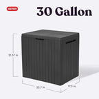 Keter City 30 Gal Outdoor Storage Box and Patio Side Table - Image 2