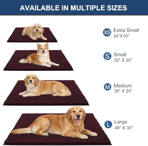 OLANLY Dog Door Mat for Muddy Paws 44x24, Extra Absorbent Chenille Mud Mat - Image 2