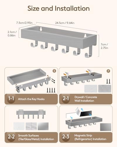 Key Holder Wall Mount Magnetic Adhesive - Image 3