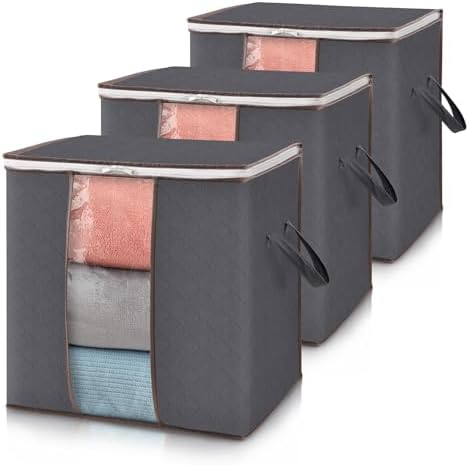 Lifewit 3 Pack 100L Clothes Storage Bins by Lifewit