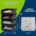 ReadySpace Medium-Wide Stackable Plastic Storage Bins - Image 2