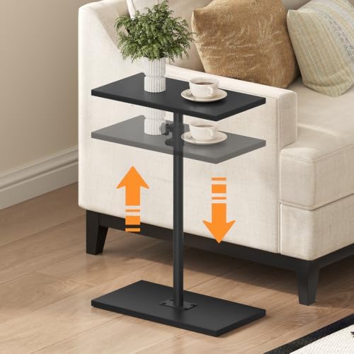 MAHANCRIS Narrow Side Table, Height Adjustable Sofa Table, Tall Couch Table by MAHANCRIS