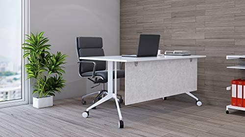 OBEX Modesty Desk PET Privacy Screen Acoustic Sound Absorbing Panel Ideal for Reception, Student Table or Office Cubicles Workstations, 18" x 42", Stone