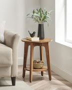 VASAGLE Round Side Table with Lower Shelf, End Table - Image 2