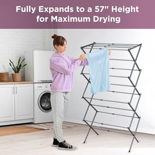 BLACK+DECKER 4-Tier Expandable Collapsible Clothes Drying Rack, Telescopic - Image 5
