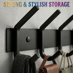 Coat Rack Wall Mount – 17 Inch Stainless Steel Hook Rail - Image 4