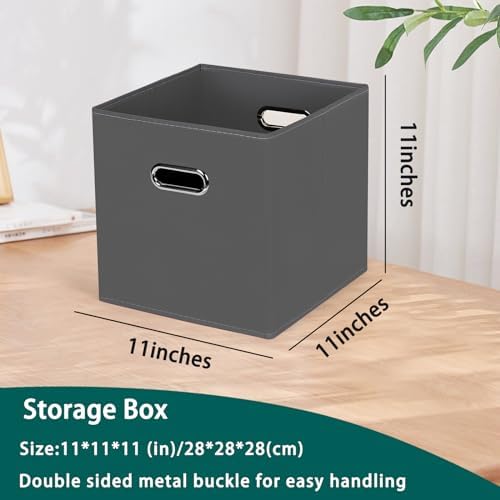 Black Foldable Storage Cubes Bins, Fabric Storage Box Cubes Organizer Baskets - Image 2