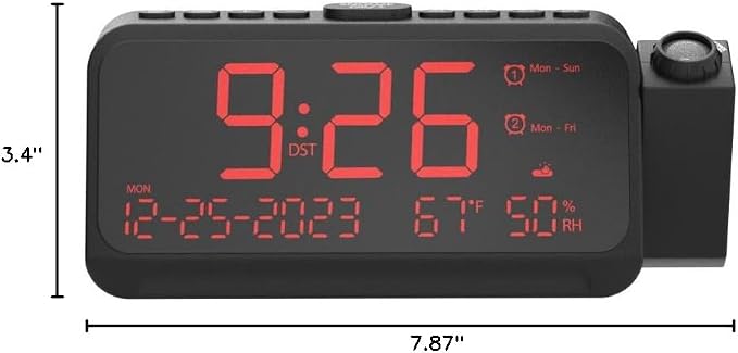 Projection Alarm Clock for Bedroom Ceiling, Digital Clock Projector - Image 10
