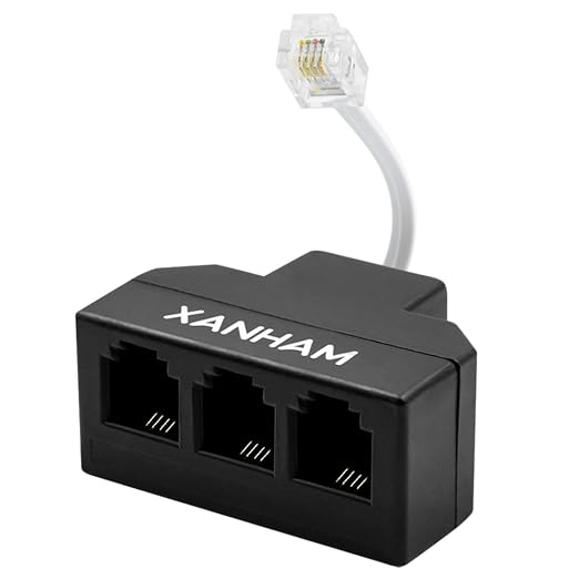 RJ11 Cable 3 Way Splitter 6P4C Connector Phone Line Cord Adapter by XANHAM