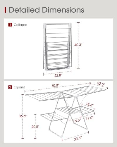 Sakugi Clothes Drying Rack, Foldable 2-Level - Image 2