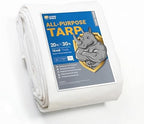 GUARD SHIELD Heavy Duty Tarp 20x30 Feet White Multi Purpose Thick Waterproof by GUARDSHIELD