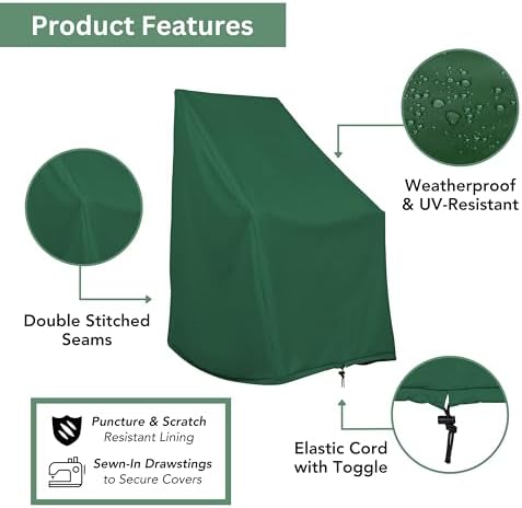 Shine Company Weatherproof Outdoor Rocking Chair Cover, 100% Woven Polyester - Image 4