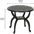 YKSY&YKSY Jardin DE Centennial Cast Aluminum Side/End Table, Anti-Rust Coffee - Image 3