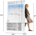 Aiho Entryway Bench with Coat Rack, 5-in-1 Hall Tree with Bench and Shoe Storage - Image 2