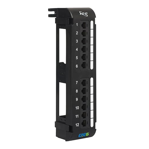 ICC CAT6 Patch Panel, UL Listed & PoE++ Rated Gigabit Applications, Wall Mount by ICC