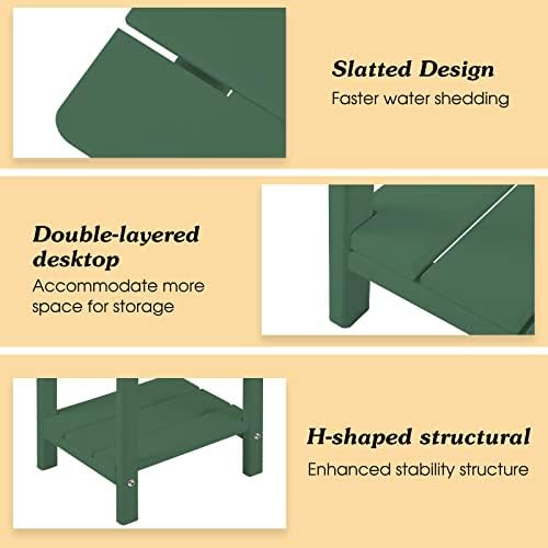 Apolimi Adirondack Outdoor Side Table, 2-Tier Sturdy Patio End Table Weather - Image 4