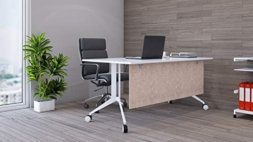 OBEX Modesty Desk PET Privacy Screen Acoustic Sound Absorbing Panel Ideal for Reception, Student Table or Office Cubicles Workstations, 24" x 48, Sand