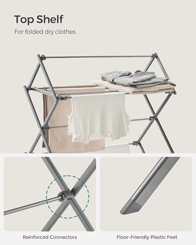SONGMICS Foldable Clothes Drying Rack, 29.5 x 14.6 x 53.1 Inches - Image 5