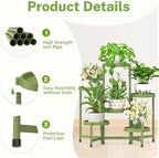iDavosic.ly 6 Tier Folding Plant Stand Indoor Outdoor, Plastic Tray - Image 4