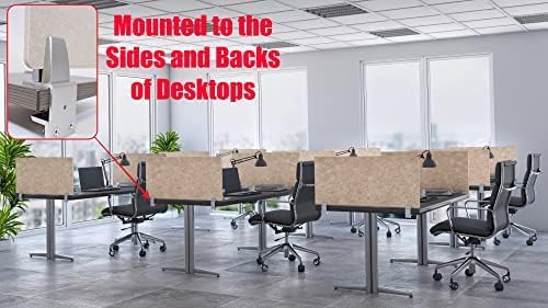 OBEX Panel Desk Mounted PET Privacy Screen, 18" x 48", Sand