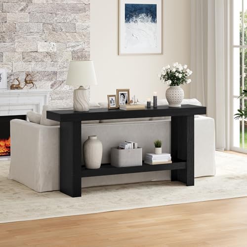 MAHANCRIS Modern Console Table, 47.2" Black Rectangular Entryway Table by MAHANCRIS