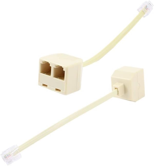 URBEST 2 PCS RJ11 Male to Female Two Way Telephone Splitter Converter Cable - Image 2