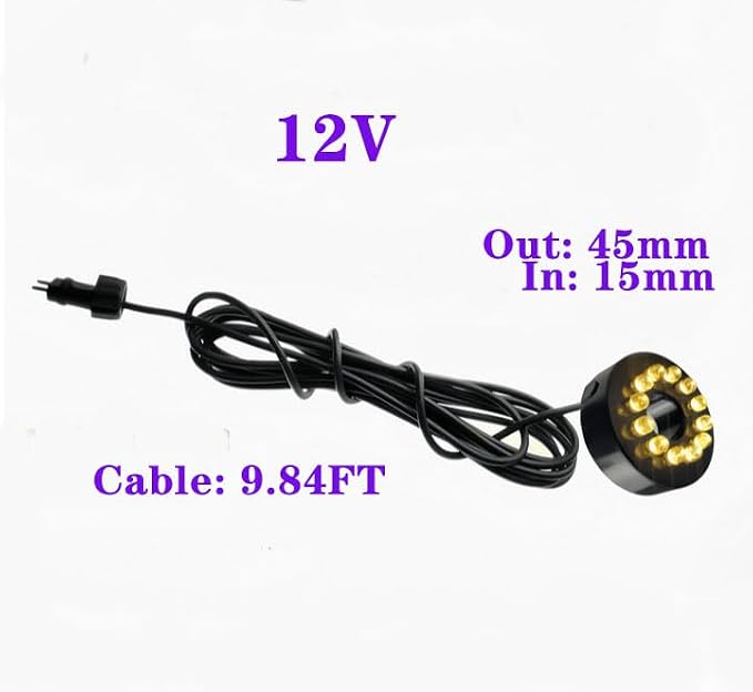 Replacement 12V Underwater 12-LED Lights Ring Submersible Fountain Pond - Image 2