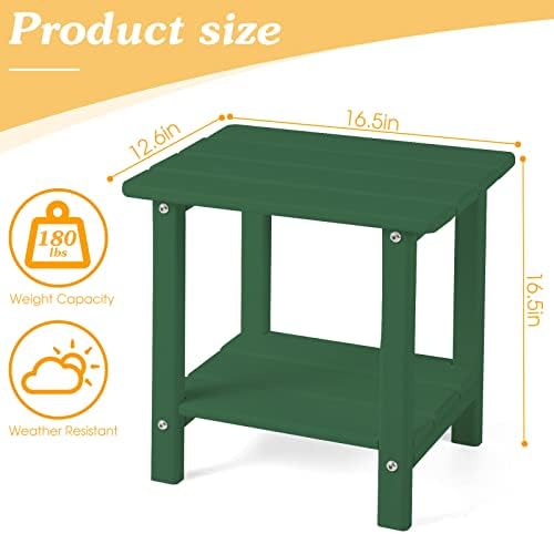 Apolimi Adirondack Outdoor Side Table, 2-Tier Sturdy Patio End Table Weather - Image 3