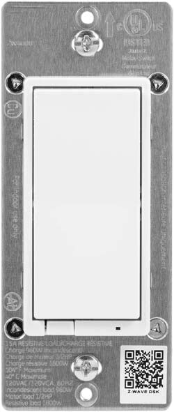 Bryant Electric IDEVZ01DW ZWave Enabled RF Decorator Switch 960W Incandescent by Unknown