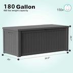 PatioZen 180 Gallon Deck Box, Resin Outdoor Storage Box - Image 5