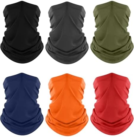 Fuinloth Neck Gaiter, 6 Pack Cooling UV Protection Bandana Face Mask Gator by fuinloth