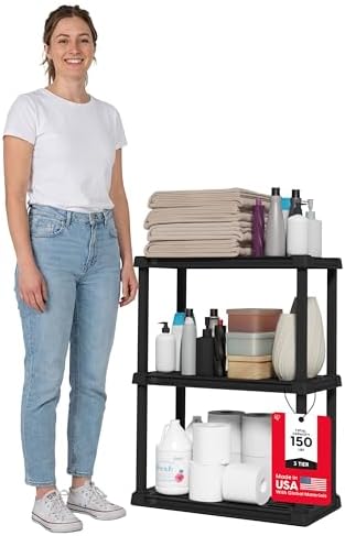IRIS USA Plastic Storage Shelves |Made in USA| 33"H x 24"W x 12"D by IRISUSA