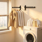 Wall Mounted Clothes Hanger Rack, Foldable Space Saving Laundry Rack - Image 3