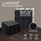 JJWOOD Stone-Look Interlocking Deck Tiles, Matte Rock Texture Outdoor Floor - Image 2