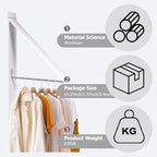 Wall Mounted Folding Clothes Drying Rack, Pearl White - Image 4