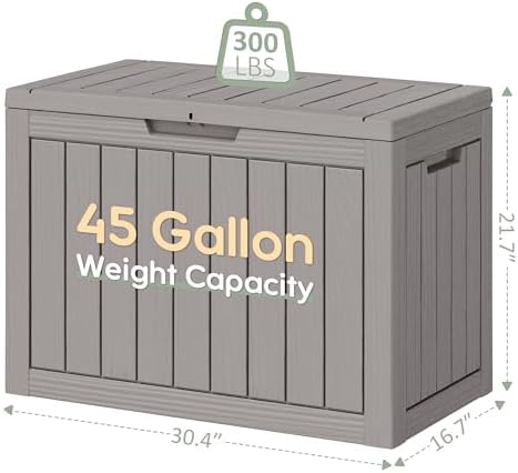 KAMABOKO Outdoor Storage Box, 45 Gallon Deck Box Outdoor Waterproof Patio - Image 2